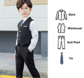 Slim Fit Kids Boys Plaid Vest Formal Wedding/Party Suit Sets childrensterritory