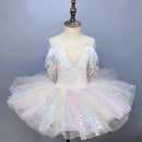 Rainbow Color Sequined Ballet Performance Tutu Skirts for Girls childrensterritory