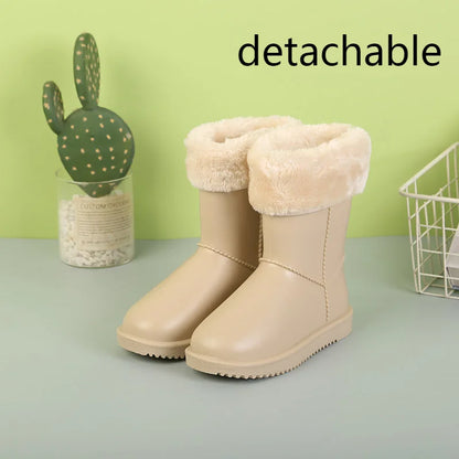 Kids Waterproof Winter Rain/Snow Boots with Fleece Inside