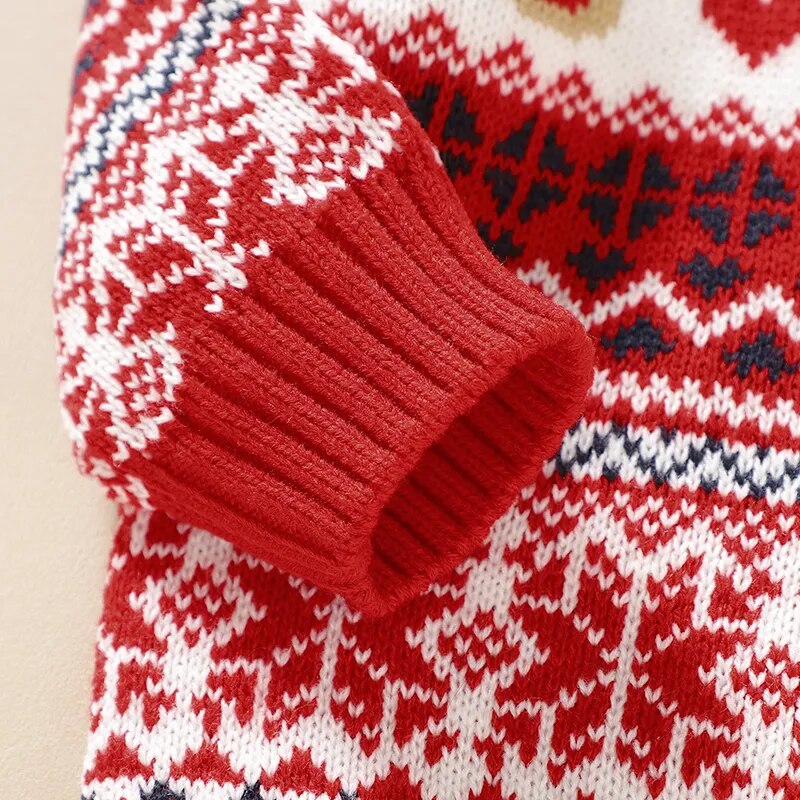 Reindeer Design Knitted Baby Christmas Pullover childrensterritory