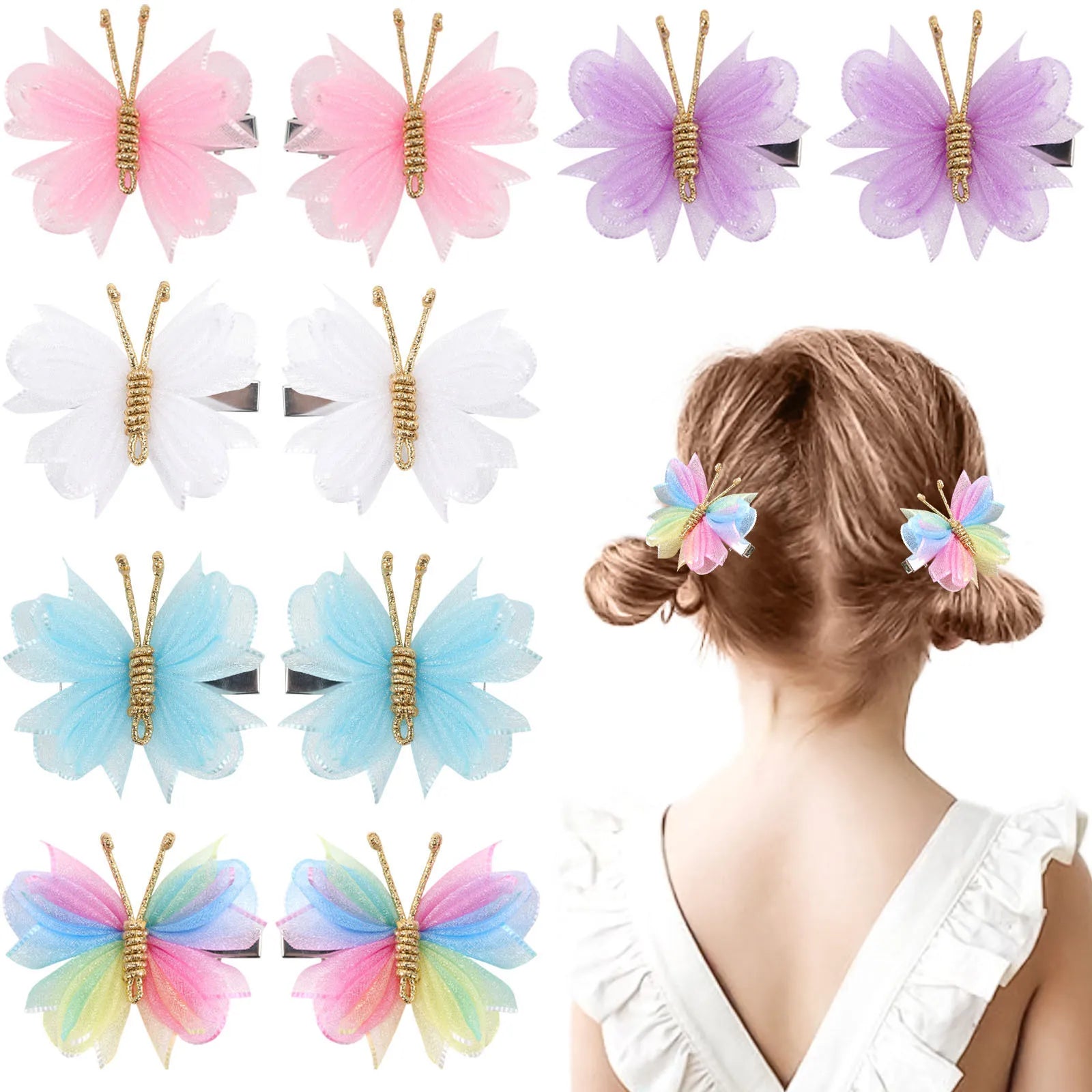 Gradient Butterfly Hair Clip Hair Accessories for Girls