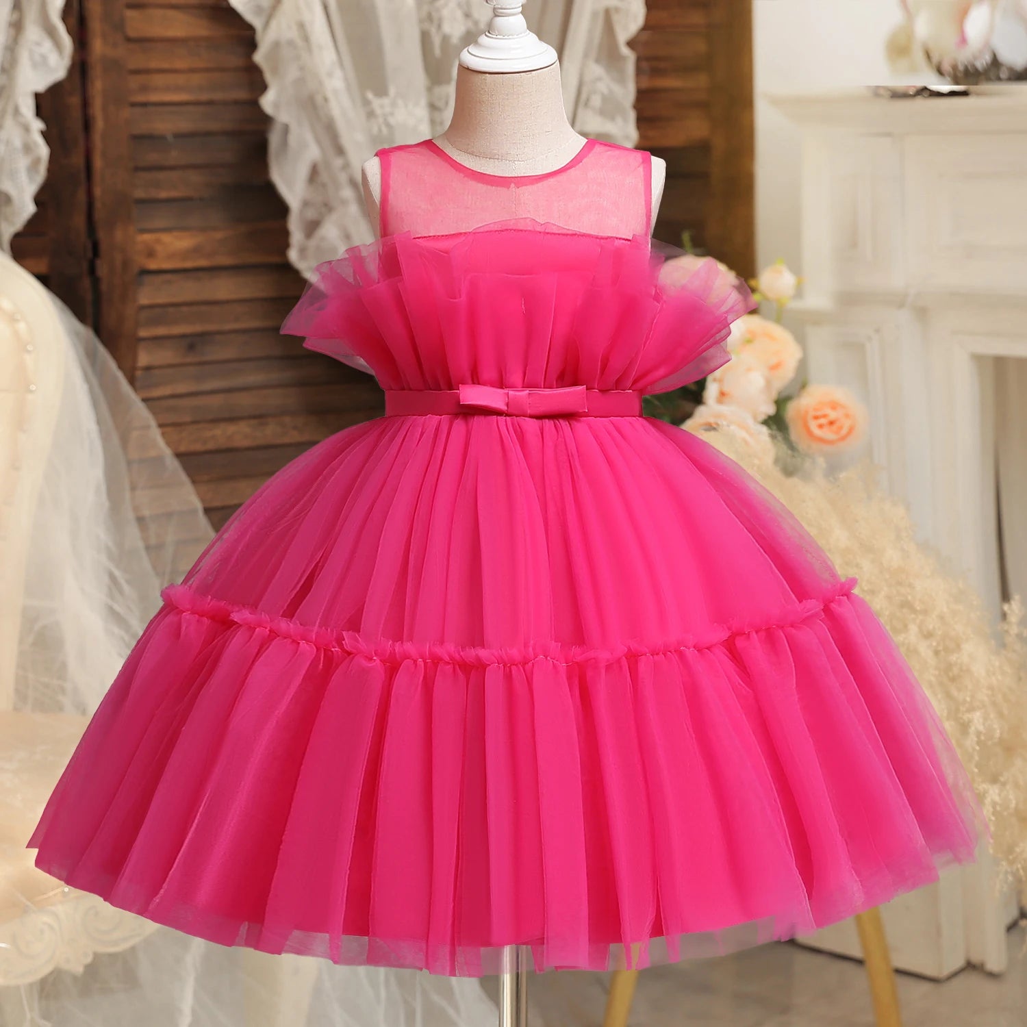 Baby Girls Tulle Wedding Bridesmaid Dresses