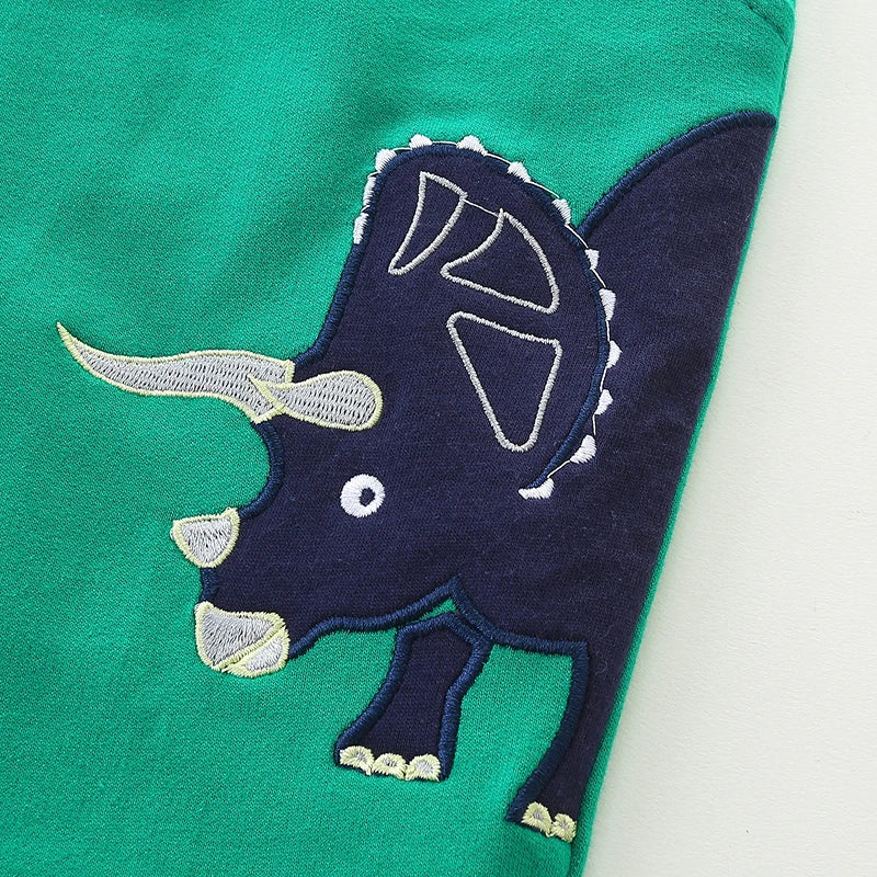 Dinosaurs Cartoon Embroidery Design Cotton Trousers For Boys childrensterritory