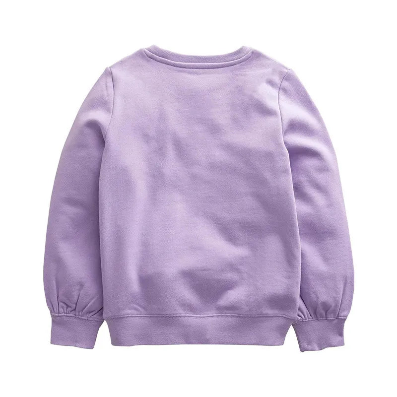 Kids Girls Cartoon Applique Warm Sweatshirts childrensterritory