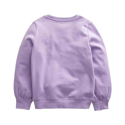Kids Girls Cartoon Applique Warm Sweatshirts childrensterritory