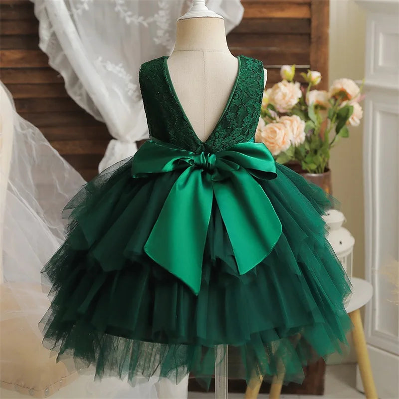 Baby/Kids Girls Bow Design Tulle Prom/Birthday Party Dresses
