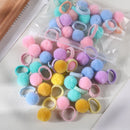 Little Girls 20Pcs Colorful Plush Ball Elastic Hair Bands childrensterritory