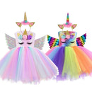 Kids Girls Unicorn Design LED Lights Sequin Tutu Dress for Halloween