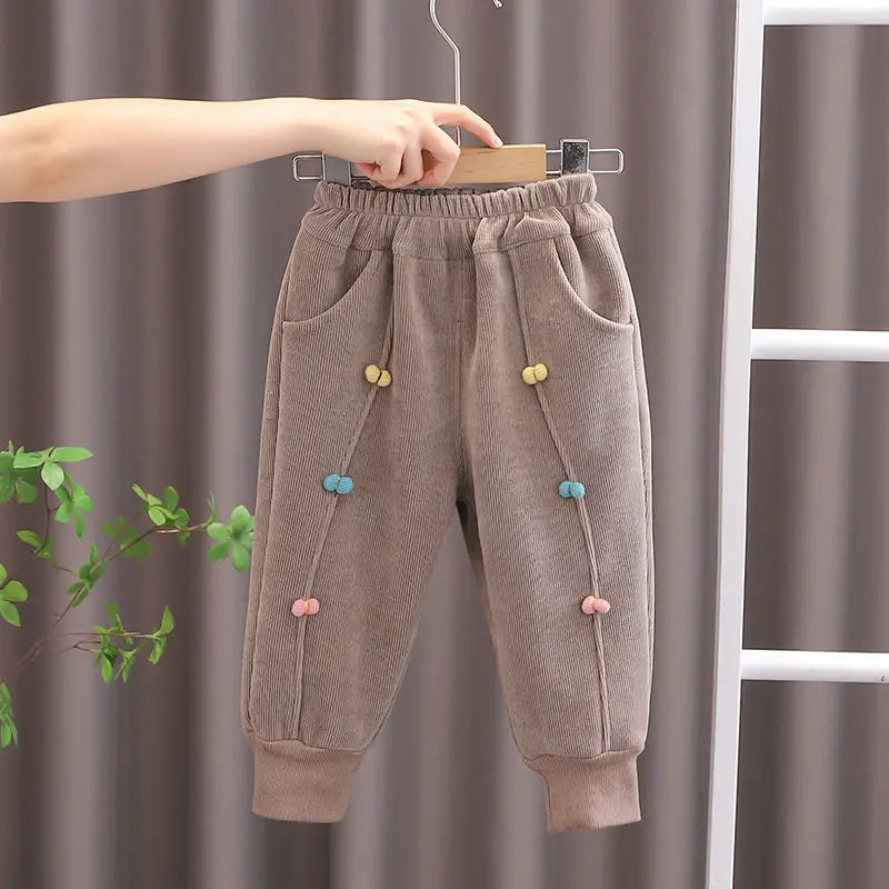 Girls’ Soft and Comfortable Winter Casual Trousers childrensterritory