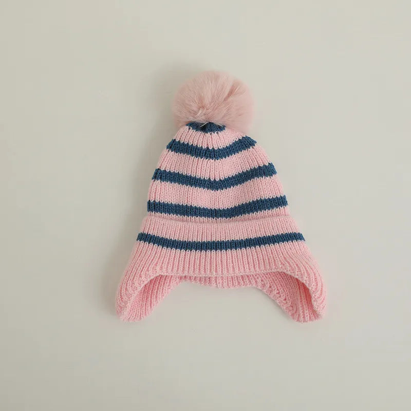 Cartoon Bear Ear Protection Knitted Hat for Toddler Boys Girls childrensterritory