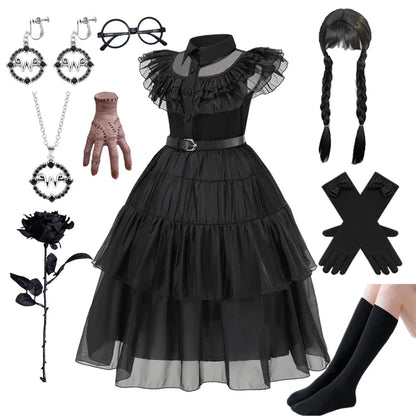 Wednesday Addams Kids Easter Halloween Party Costumes