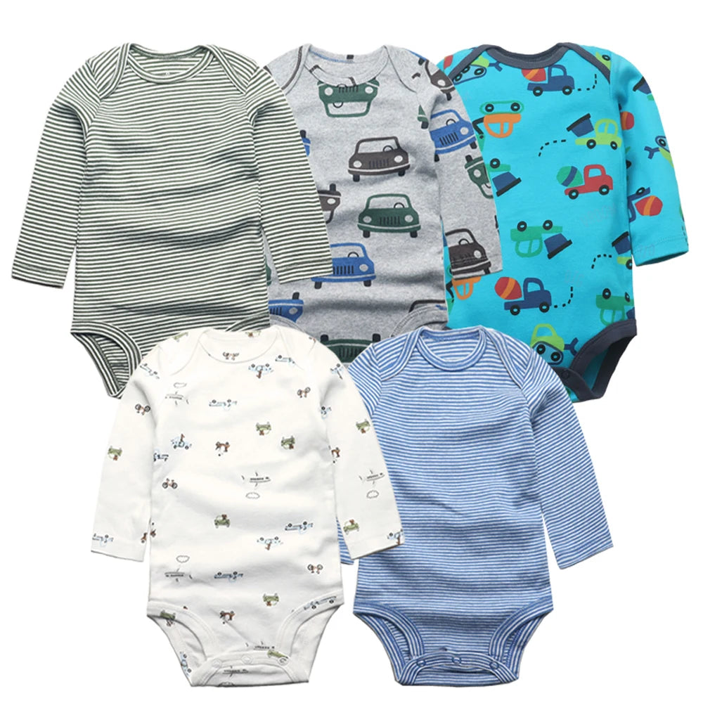 Baby Cartoon Printed Long Sleeve Cotton Jumpsuit