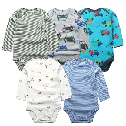 Baby Cartoon Printed Long Sleeve Cotton Jumpsuit