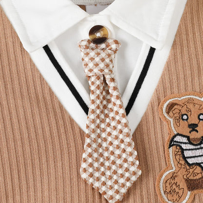 Baby Boy Gentlemen Romper with Tie for Summer