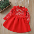 Girls’ Long-Sleeved Warm Casual Dresses childrensterritory