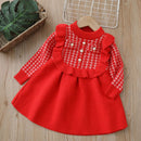 Girls’ Long-Sleeved Warm Casual Dresses childrensterritory