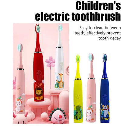 Electric Tooth Brush for Kids with 6 Soft Nozzles childrensterritory