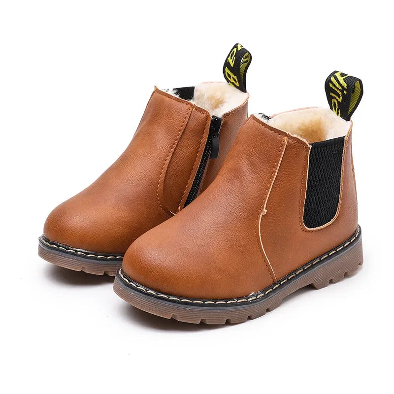 Infant Winter Warm Chelsea Design Leather Boots childrensterritory