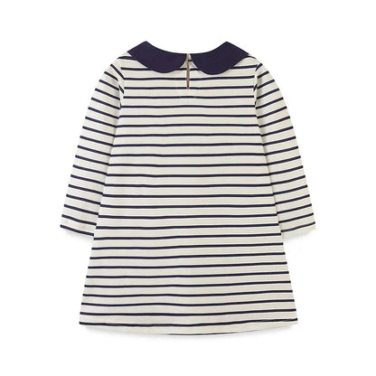 Heart and Birds Embroidery Girls Long Sleeves Dress childrensterritory