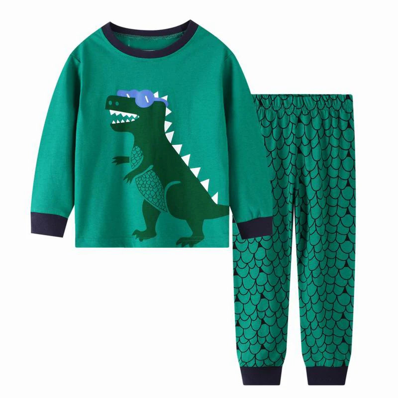 Long-Sleeved Cartoon Print Autumn Kids Clothing Set
