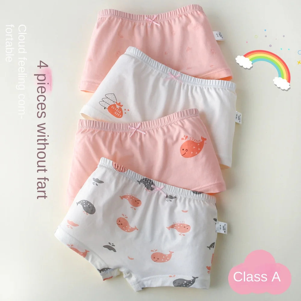 4PCS/LOT Anti-bacterial Cartoon Underpants for Little Girls childrensterritory