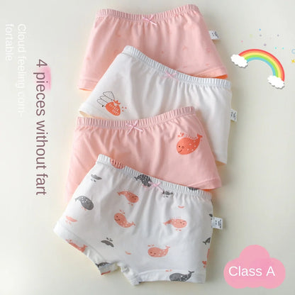 4PCS/LOT Anti-bacterial Cartoon Underpants for Little Girls childrensterritory