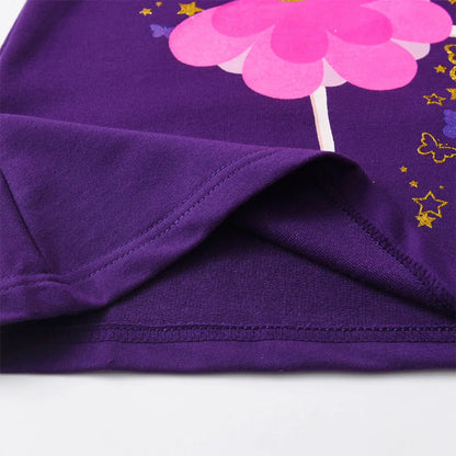 Kids Girls Fairy Cartoon Print Hooded Cotton Dress childrensterritory