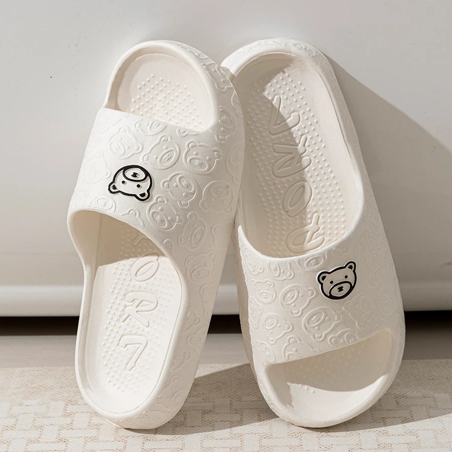 Bear Design Anti-Slip Indoor Summer Slippers for Couples childrensterritory