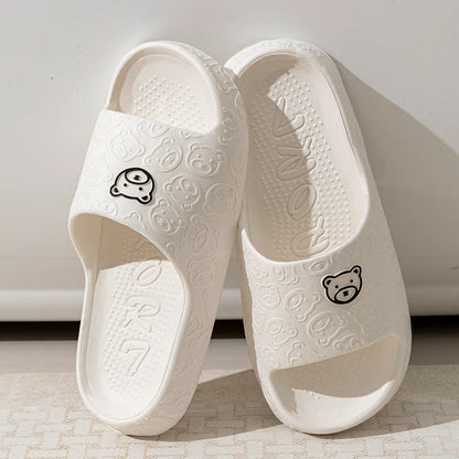 Bear Design Anti-Slip Indoor Summer Slippers for Couples childrensterritory