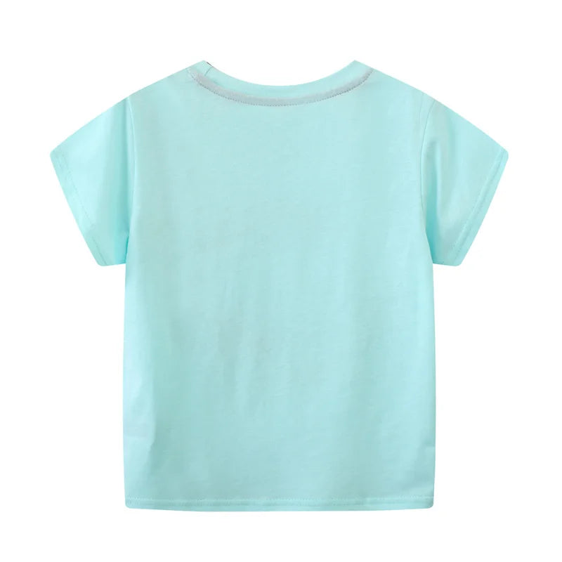 Kids Cartoon Printed Cotton Tees for Summer