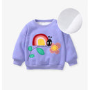 Kids Girls Cartoon Design Warm Fleece Sweatshirts childrensterritory