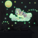 Shine In The Dark Unicorn Stars Wall Stickers for Bedroom childrensterritory