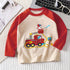 Cute Cartoon and Letter Print Kids Long Sleeve T-shirts childrensterritory