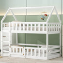 Fenced-in and Door-Equipped Twin-Over-Twin bunk bed