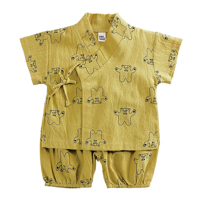 2PCS Cute Cartoon Print Baby Top + Shorts Home Wear Sets childrensterritory