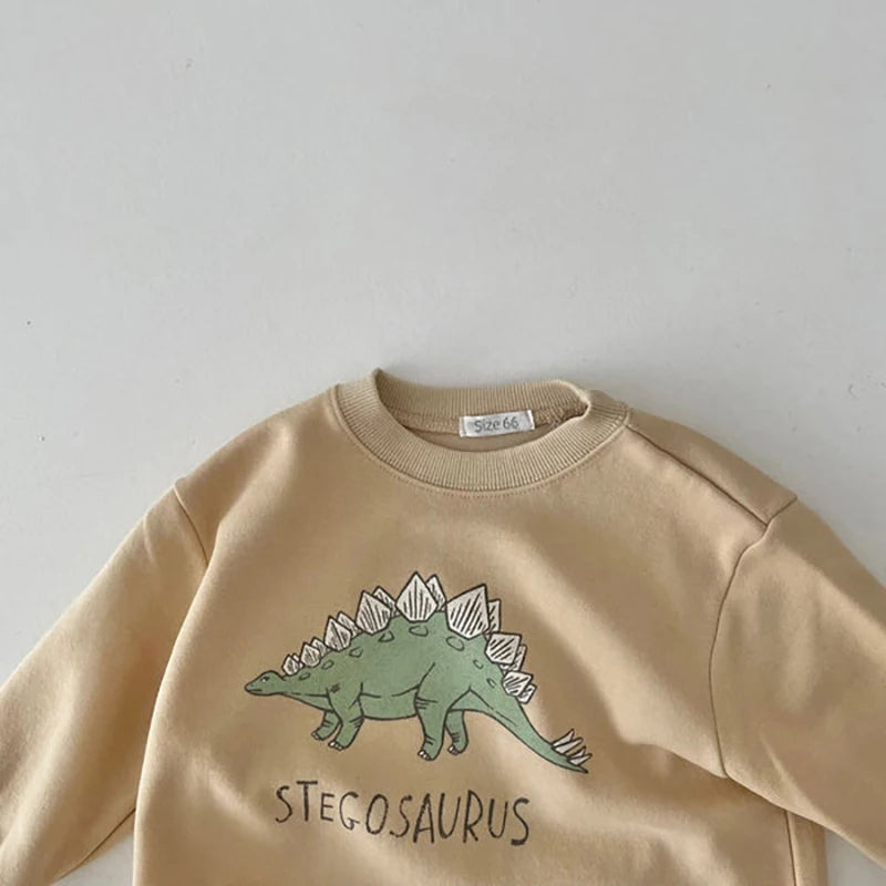Baby Dinosaur Print Sweatshirt/Romper