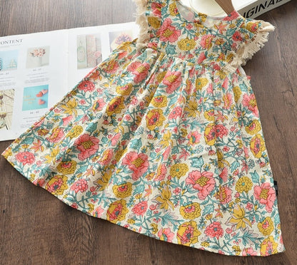 Kids Girls Floral Summer Fashion Dresses childrensterritory