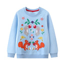 Girls Full Sleeves Flowers Embroidery Casual Sweatshirts childrensterritory