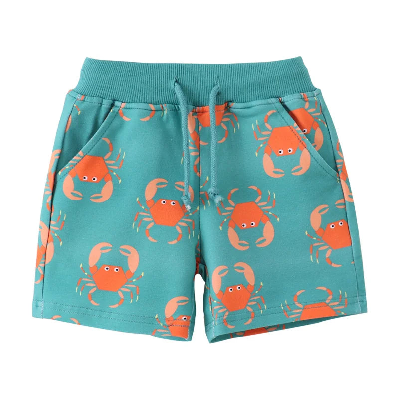 Kids Boys Jungle Theme Print Cotton Short Pants for Summer