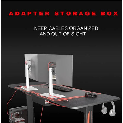 63-Inch Carbon Fiber Heavy-Duty Gaming Computer Table childrensterritory
