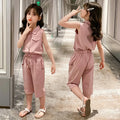 Little Girls Sleeveless T-shirt + Pants 2PCS Fashion Outfits childrensterritory