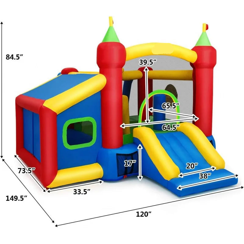 Kids Inflatable Bounce House with 480W Blower