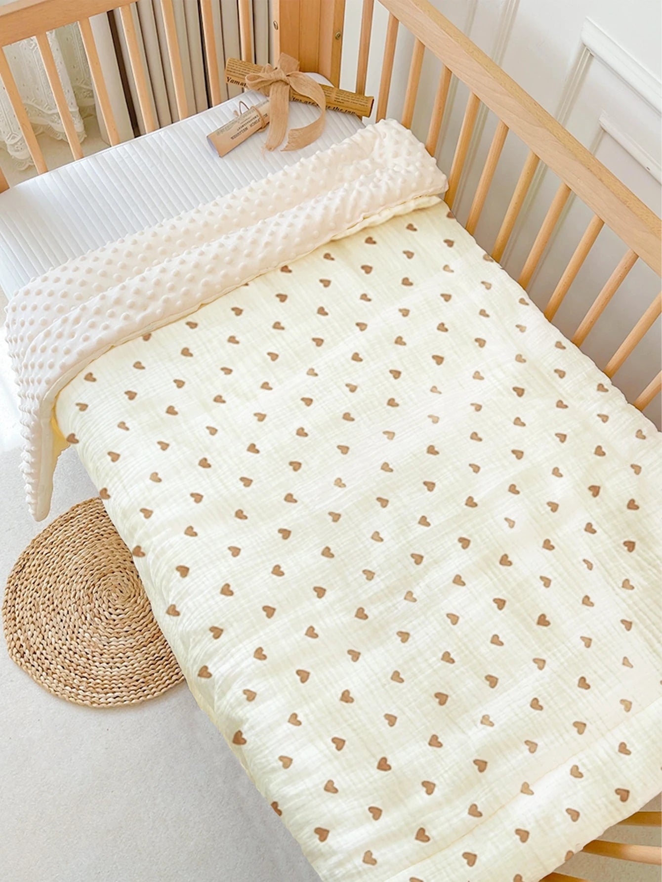 3D Dot Muslin Cotton Thick Baby Blanket/Crib Quilt