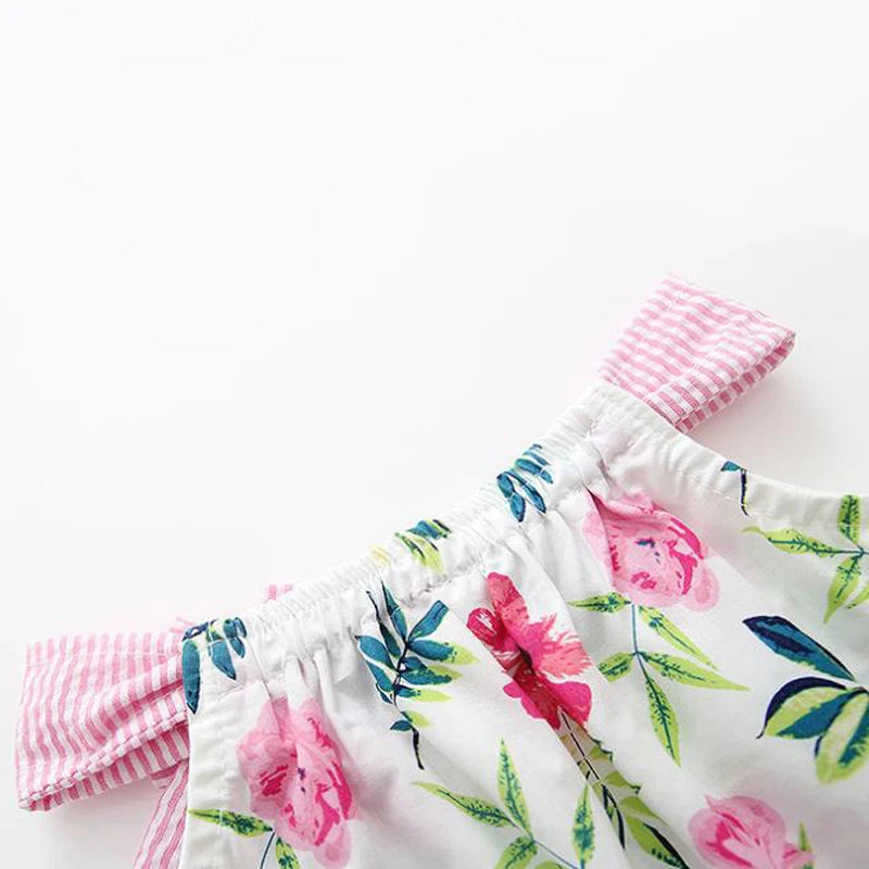 Baby Girls Floral Design Princess Bow Knot Bodysuits childrensterritory