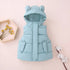 Kids Cotton Padded Hooded Sleeveless Waistcoats childrensterritory