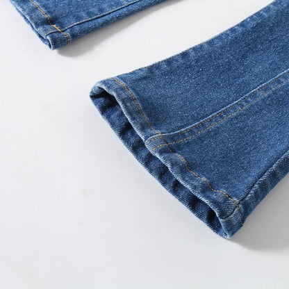 Little Girls Solid Color Denim Pants childrensterritory