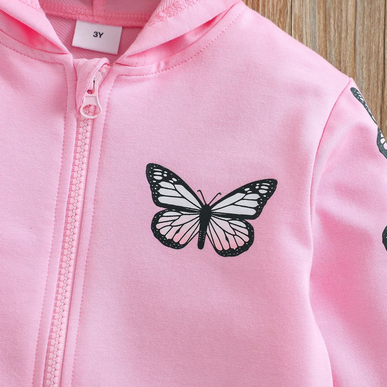 Toddler Girls Butterfly Design Hooded Cotton Sweater childrensterritory