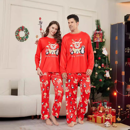 Cartoon Print Matching Christmas Family Pajamas