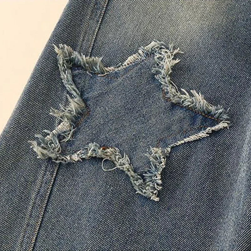 High Waist Wide-leg Kids Girls Denim Trousers childrensterritory