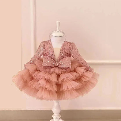 Tulle Tiered Handmade Infant Girls Party Gown/Dress